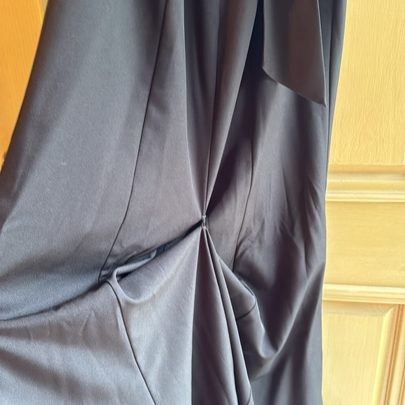 Jarlo formal/cocktail black dress size 8 spaghetti strap tie back with train - Picture 12 of 12